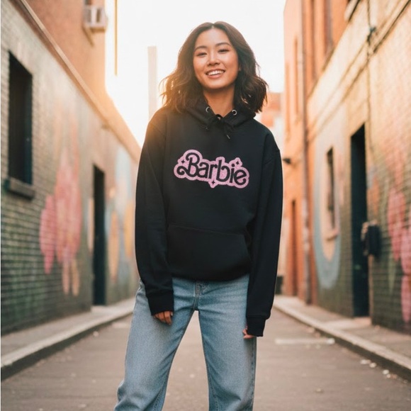 Barbie Sweaters - BLACK "BARBIE" HOODIE